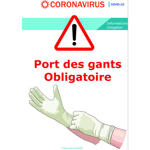 Port des gants obligatoires - signalétique