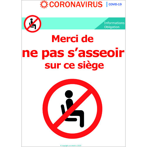 Interdiction de s'asseoir sur cette chaise - signalétique