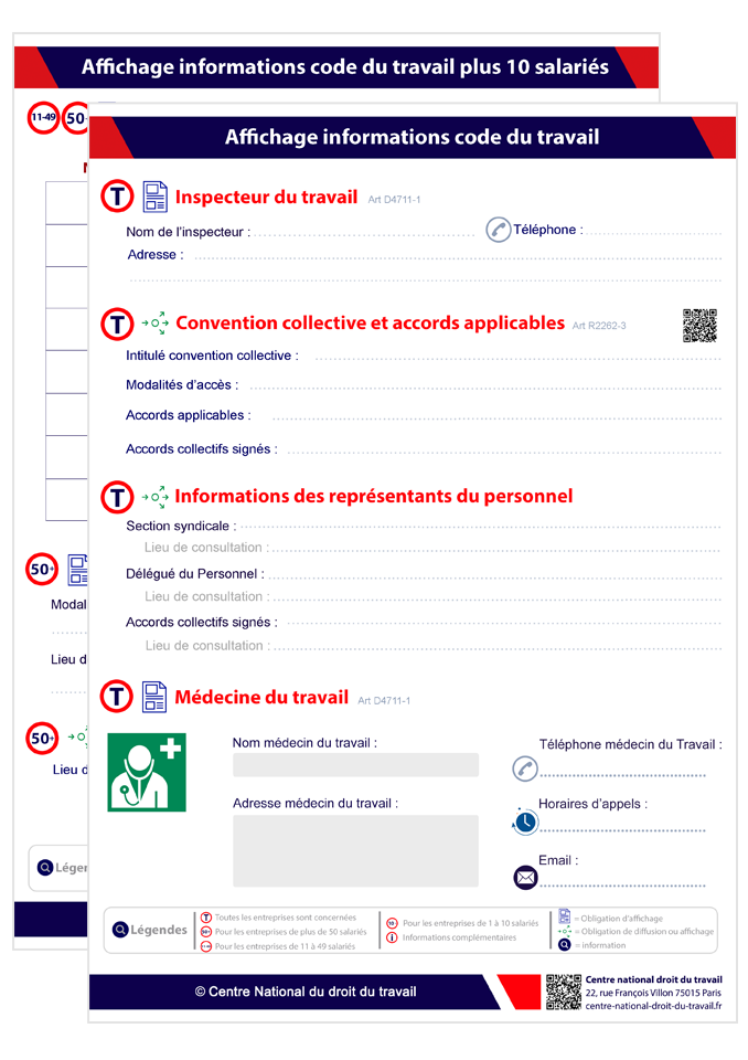 Affichage Obligatoire 2026 des Informations du Code du travail