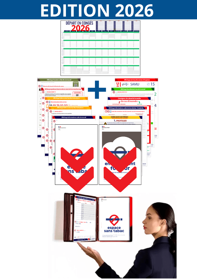 Pack d'affichage obligatoire nouvelle édition 2026 avec support mural