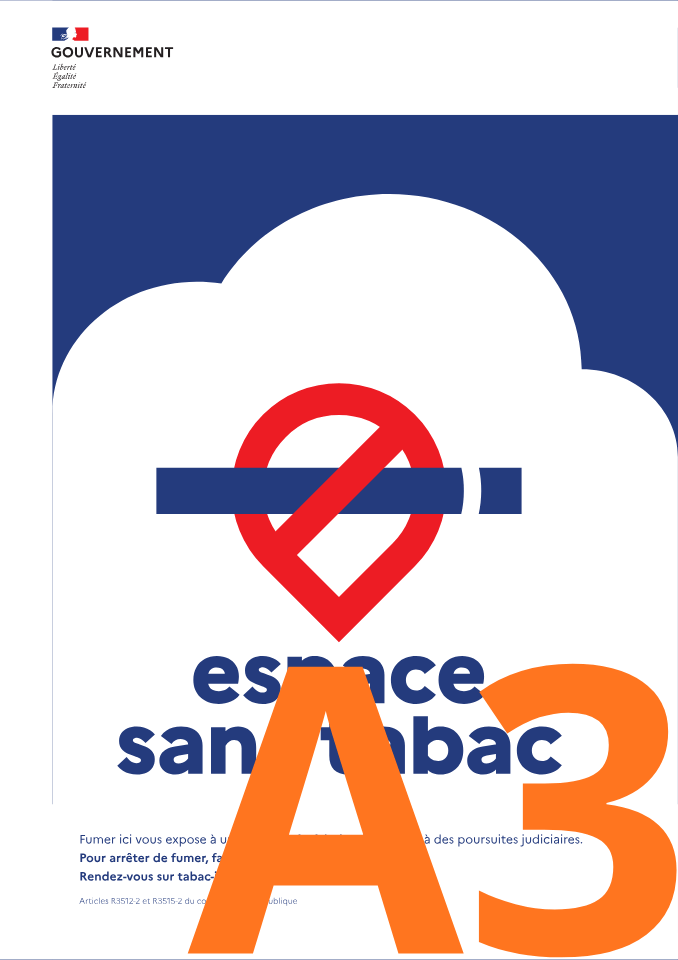 Affichage espace sans tabac format A3
