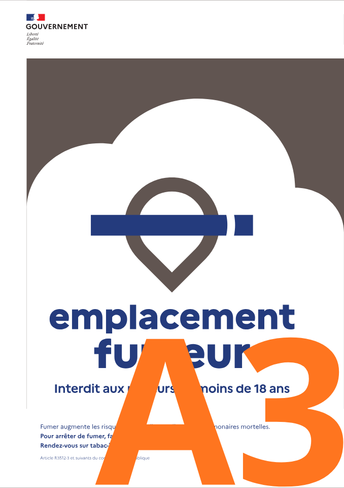 Affichage obligatoire emplacement fumeur format A3